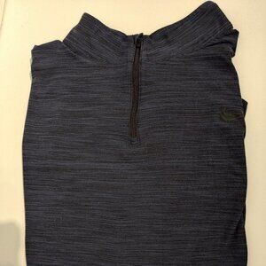 Nike Dri Fit 1/4 zip up pullover shirt. Blue Heather pattern Mock Neck Sz XXL
